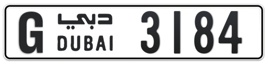 G 3184 - Plate numbers for sale in Dubai