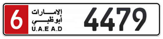 6 4479 - Plate numbers for sale in Abu Dhabi