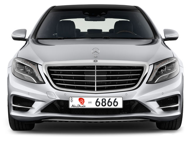 Abu Dhabi Plate number  * 6866 for sale - Long layout, Dubai logo, Full view