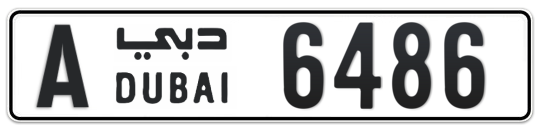 A 6486 - Plate numbers for sale in Dubai