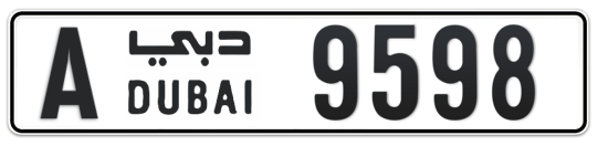 A 9598 - Plate numbers for sale in Dubai
