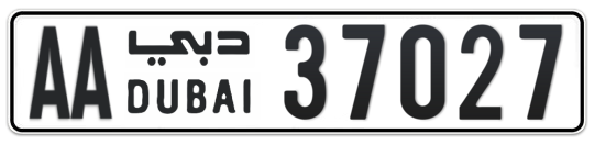 AA 37027 - Plate numbers for sale in Dubai