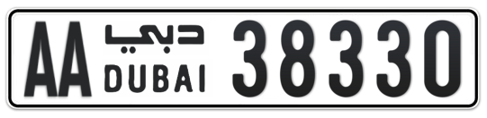 AA 38330 - Plate numbers for sale in Dubai