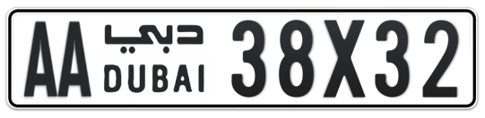 AA 38X32 - Plate numbers for sale in Dubai