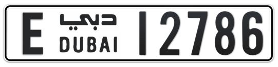 E 12786 - Plate numbers for sale in Dubai