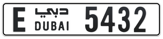 E 5432 - Plate numbers for sale in Dubai