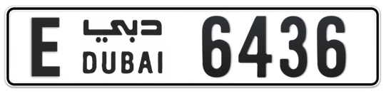 E 6436 - Plate numbers for sale in Dubai