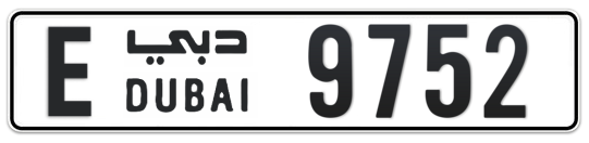 E 9752 - Plate numbers for sale in Dubai