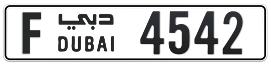 F 4542 - Plate numbers for sale in Dubai
