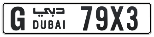 G 79X3 - Plate numbers for sale in Dubai