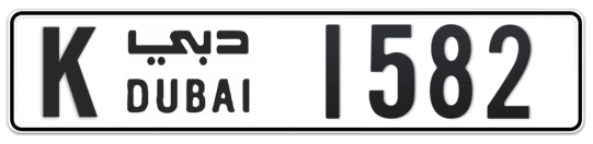K 1582 - Plate numbers for sale in Dubai