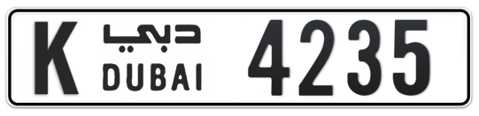 K 4235 - Plate numbers for sale in Dubai