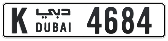 K 4684 - Plate numbers for sale in Dubai
