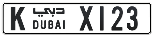 K X123 - Plate numbers for sale in Dubai
