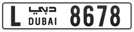 L 8678 - Plate numbers for sale in Dubai
