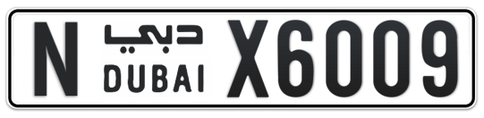 N X6009 - Plate numbers for sale in Dubai