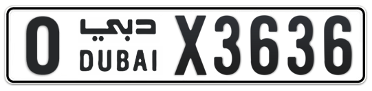 O X3636 - Plate numbers for sale in Dubai