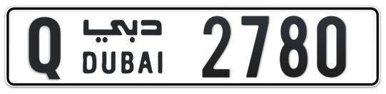 Q 2780 - Plate numbers for sale in Dubai