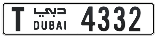 T 4332 - Plate numbers for sale in Dubai