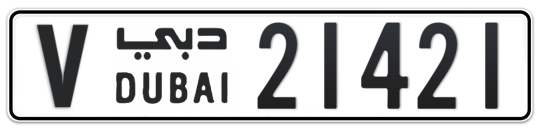 V 21421 - Plate numbers for sale in Dubai