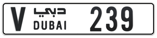 V 239 - Plate numbers for sale in Dubai