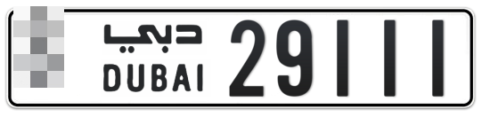  * 29111 - Plate numbers for sale in Dubai