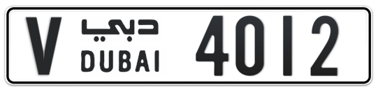 V 4012 - Plate numbers for sale in Dubai