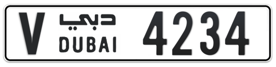 V 4234 - Plate numbers for sale in Dubai