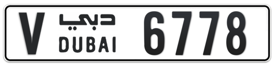 V 6778 - Plate numbers for sale in Dubai
