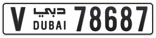V 78687 - Plate numbers for sale in Dubai