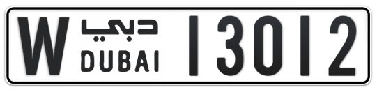 W 13012 - Plate numbers for sale in Dubai