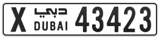 X 43423 - Plate numbers for sale in Dubai