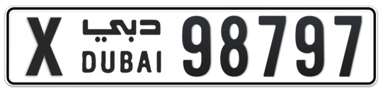 X 98797 - Plate numbers for sale in Dubai