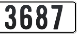 Dubai Plate number  * 3687 for sale - Short layout, Сlose view