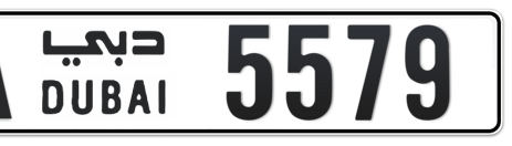 Dubai Plate number A 5579 for sale - Short layout, Сlose view