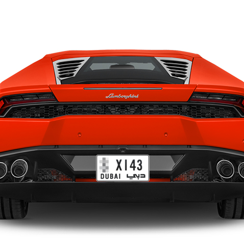 Dubai Plate number  * X143 for sale - Short layout, Сlose view