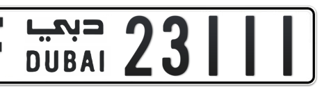 Dubai Plate number F 23111 for sale - Short layout, Сlose view