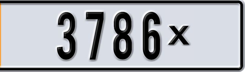 Dubai Plate number  * 3786X for sale - Short layout, Dubai logo, Сlose view