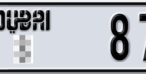 Dubai Plate number  * 87666 for sale - Short layout, Dubai logo, Сlose view