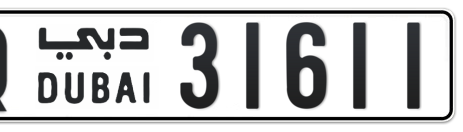 Dubai Plate number Q 31611 for sale - Short layout, Сlose view