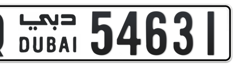 Dubai Plate number Q 54631 for sale - Short layout, Сlose view