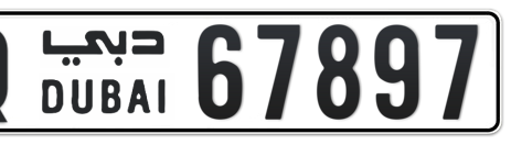 Dubai Plate number Q 67897 for sale - Short layout, Сlose view