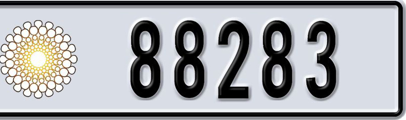 Dubai Plate number R 88283 for sale - Short layout, Dubai logo, Сlose view