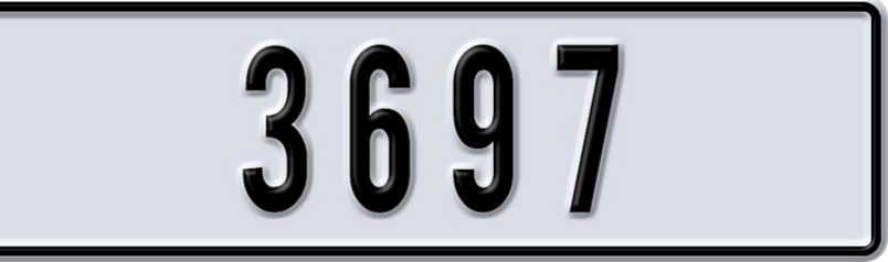 Dubai Plate number U 3697 for sale - Short layout, Dubai logo, Сlose view