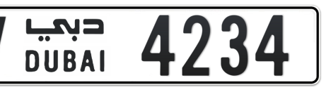 Dubai Plate number V 4234 for sale - Short layout, Сlose view
