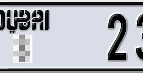 Dubai Plate number  * 23422 for sale - Short layout, Dubai logo, Сlose view