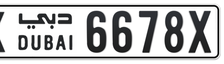 Dubai Plate number X 6678X for sale - Short layout, Сlose view