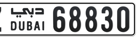 Dubai Plate number Z 68830 for sale - Short layout, Сlose view