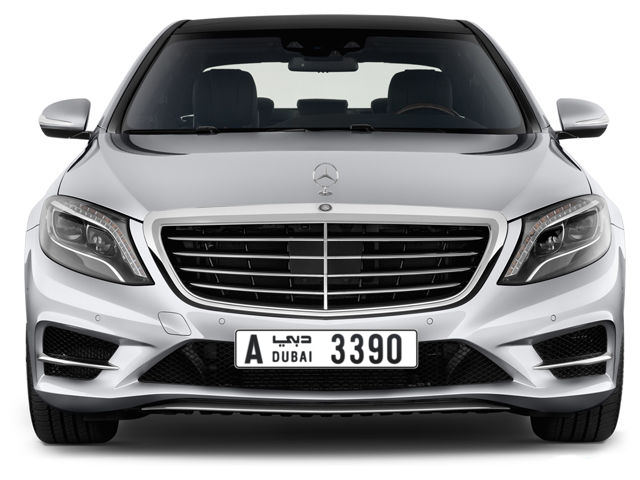 Dubai Plate number A 3390 for sale - Long layout, Full view