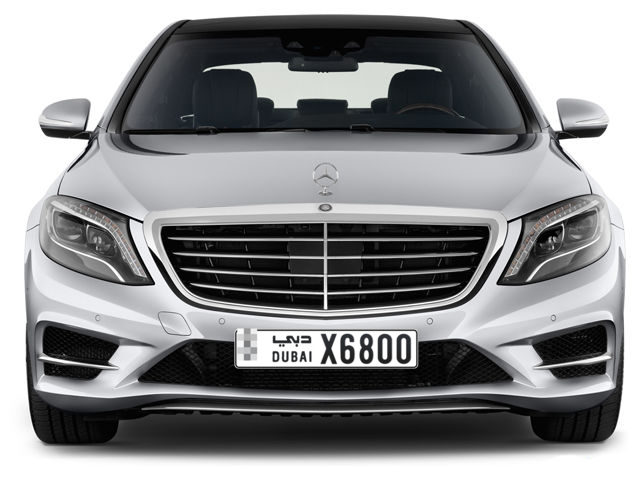 Dubai Plate number  * X6800 for sale - Long layout, Full view